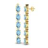 Image 2 : 12.47 ctw Aquamarine & VS/SI Certified Diamond Earrings 10k Yellow Gold - REF-143M6G