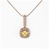 Image 2 : 1.95 ctw Canary Citrine & Diamond Victorian Necklace 14K Rose Gold - REF-69N6F