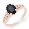 Image 1 : 1.60 ctw Blue Sapphire & Diamond Ring 14k Rose Gold - REF-19M3G