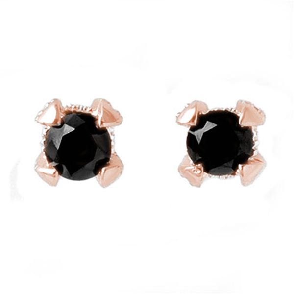 1.0 ctw VS Certified Black & White Diamond Earrings 14k Rose Gold - REF-40F9M