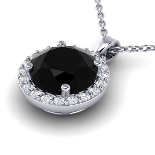 2 ctw Halo VS/SI Diamond Certified Micro Pave Necklace 18k White Gold - REF-55N2F