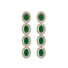 Image 1 : 6.47 ctw Emerald & Diamond Micro Pave Halo Earrings 10k Rose Gold - REF-143R6K