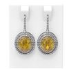 Image 1 : 8.23 ctw Canary Citrine & Diamond Earrings 18K White Gold - REF-245K5Y