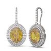 Image 2 : 8.23 ctw Canary Citrine & Diamond Earrings 18K White Gold - REF-245K5Y