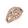 Image 1 : 2.29 ctw Certified Morganite & Diamond Victorian Ring 14K Rose Gold - REF-107H3R