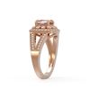 Image 3 : 2.29 ctw Certified Morganite & Diamond Victorian Ring 14K Rose Gold - REF-107H3R