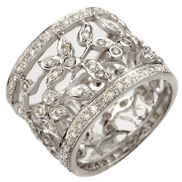 1.30 ctw Certified VS/SI Diamond Ring 14k White Gold - REF-143A6N