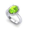 Image 2 : 2.50 ctw Peridot & Micro Pave VS/SI Diamond Ring 18k White Gold - REF-42K4Y