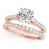 Image 1 : 1.02 ctw Certified VS/SI Diamond 2pc Wedding Set 14k Rose Gold - REF-117X3A