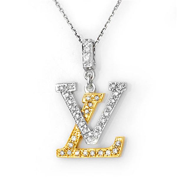 0.33 ctw Certified VS/SI Diamond Necklace 2-Tone 14k 2-Tone Gold - REF-31W6H