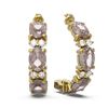 Image 2 : 6.49 ctw Morganite & Diamond Earrings 18K Yellow Gold - REF-142R5K