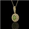 Image 1 : 4.22 ctw Tourmaline & Diamond Victorian Necklace 14K Yellow Gold - REF-134Y2X
