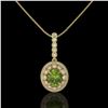 Image 2 : 4.22 ctw Tourmaline & Diamond Victorian Necklace 14K Yellow Gold - REF-134Y2X