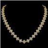 Image 1 : 16.4 ctw Princess Cut Diamond Micro Pave Necklace 18K Yellow Gold - REF-1402H6R