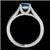 Image 2 : 1 ctw SI Certified Fancy Blue Diamond Solitaire Ring 10k White Gold - REF-103G6W