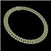 Image 2 : 37.97 ctw Peridot & Diamond Necklace 10K White Gold - REF-427F3M