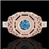 Image 2 : 0.75 ctw Fancy Intense Blue Diamond Art Deco Ring 18k Rose Gold - REF-172Y8X