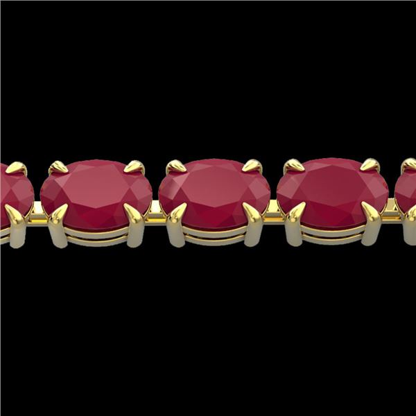 29 ctw Ruby Eternity Designer Bracelet 14k Yellow Gold - REF-180X2A