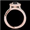 Image 2 : 2.01 ctw Certified VS Black Diamond Solitaire Halo Ring 10k Rose Gold - REF-74Y6X