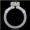 Image 3 : 1.71 ctw Intense Fancy Yellow Diamond Art Deco Ring 18k White Gold - REF-345Y5X