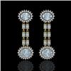 Image 1 : 7.75 ctw Aquamarine & Diamond Earrings 14K Yellow Gold - REF-227H3R