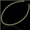 Image 2 : 46.5 ctw Peridot & VS/SI Diamond Eternity Necklace 10k White Gold - REF-275W3H