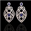 Image 1 : 7 ctw Tanzanite & Micro VS/SI Diamond Heart Earrings 14k Rose Gold - REF-381G8W