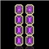 Image 1 : 18.59 ctw Amethyst & Diamond Micro Pave Halo Earrings 10k Yellow Gold - REF-209H3R