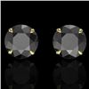 Image 1 : 4 ctw Black Diamond Designer Earrings 18k Yellow Gold - REF-125X5A