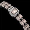 Image 2 : 16.35 ctw Morganite & Diamond Bracelet 14K White Gold - REF-236W4H
