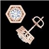 Image 3 : 1.07 ctw VS/SI Diamond Solitaire Art Deco Stud Earrings 18k Rose Gold - REF-218Y2X