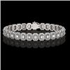 Image 1 : 11.52 ctw Emerald Cut Diamond Micro Pave Bracelet 18K White Gold - REF-1370X9A