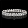 Image 2 : 11.52 ctw Emerald Cut Diamond Micro Pave Bracelet 18K White Gold - REF-1370X9A