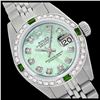 Image 1 : Rolex Men's Stainless Steel, QuickSet, Diam Dial & Diam/Emerald Bezel