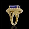 Image 3 : 7.11 ctw Certified Sapphire & Diamond Victorian Ring 14K Yellow Gold - REF-171X5A