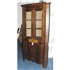 Image 1 : STAINED PINE CORNER CUPBOARD, with glazed