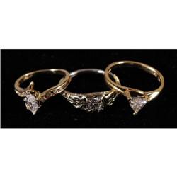 GROUP OF 3 DIAMOND RINGS each about .25 ct