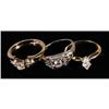 Image 1 : GROUP OF 3 DIAMOND RINGS each about .25ct