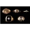Image 1 : GROUP OF FIVE RINGS four with diamonds, PA