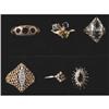 Image 1 : GROUP OF SIX RINGS with various colored st