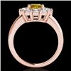 Image 2 : 2.85 ctw Certified SI/I Fancy Intense Yellow Diamond Ring 10k Rose Gold - REF-354G5W