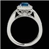 Image 2 : 1.3 ctw SI Certified Fancy Blue Diamond Solitaire Halo Ring 10k White Gold - REF-124M2G