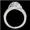Image 2 : 1.9 ctw Certified Diamond Solitaire Halo Ring 10k White Gold - REF-218R2K