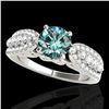 Image 1 : 1.7 ctw SI Certified Fancy Blue Diamond Solitaire Ring 10k White Gold - REF-135K2Y
