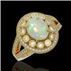 Image 1 : 3.93 ctw Certified Opal & Diamond Victorian Ring 14K Yellow Gold - REF-149Y3X