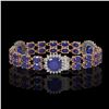 Image 2 : 21.83 ctw Sapphire & Diamond Bracelet 14K Rose Gold - REF-270F2M