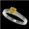 Image 1 : 0.54 ctw Certified Intense Yellow Diamond Engagment Ring 10k White Gold - REF-60K3Y