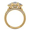 Image 3 : 2.66 ctw Princess VS/SI Diamond Art Deco 3 Stone Ring 18k Yellow Gold - REF-581W8H