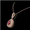 Image 3 : 4.97 ctw Certified Ruby & Diamond Victorian Necklace 14K Rose Gold - REF-160X2A