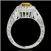 Image 2 : 1.75 ctw Certified SI/I Fancy Intense Yellow Diamond Ring 10k White Gold - REF-327M3G